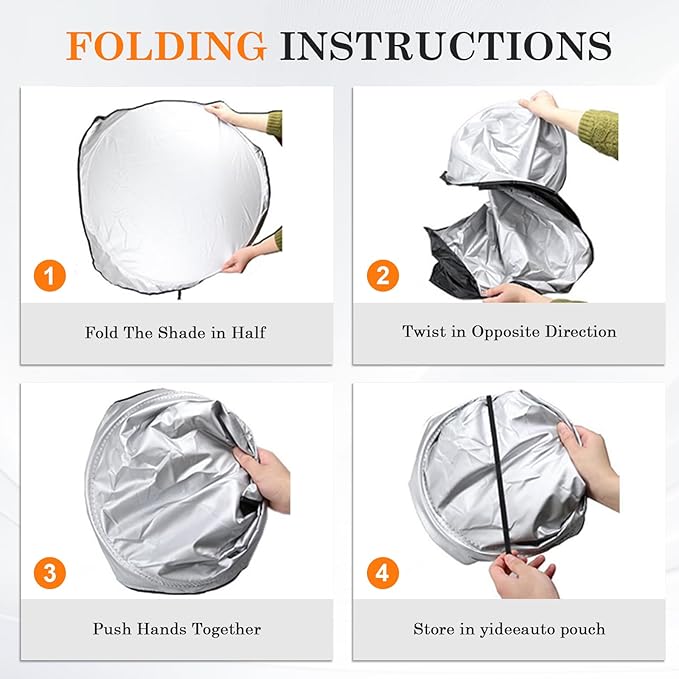 Windshield Sun Shade Car Window Shade UV Reflector Keeps Vehicle Cool Folding Sun Visor Heat and Sun Reflector (Ultra-Large 70 x 35 inches)