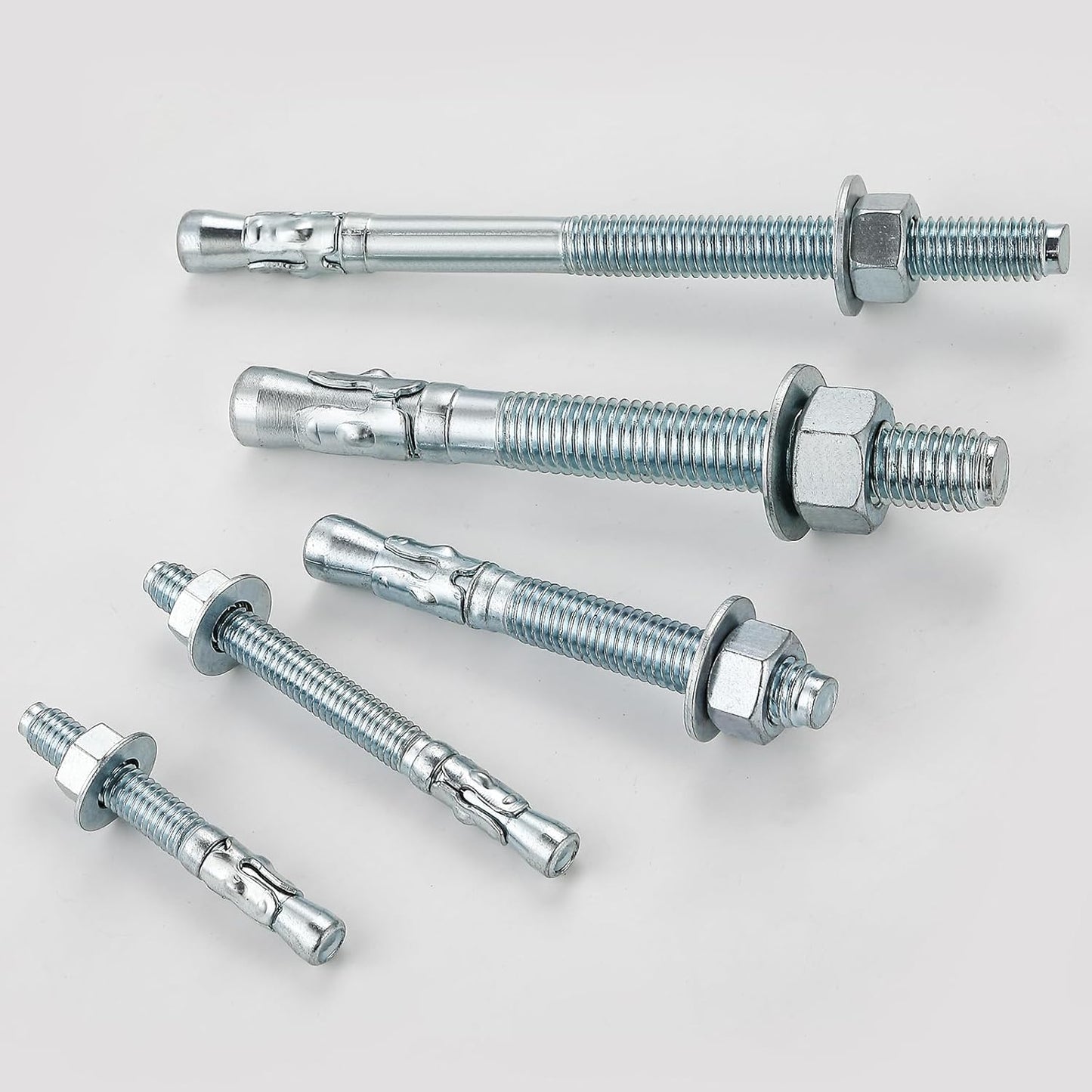 3/8x3" 30Pcs Inch Standard Fasteners for Heavy-Duty Zinc Wedge Anchors for Cement and Concrete