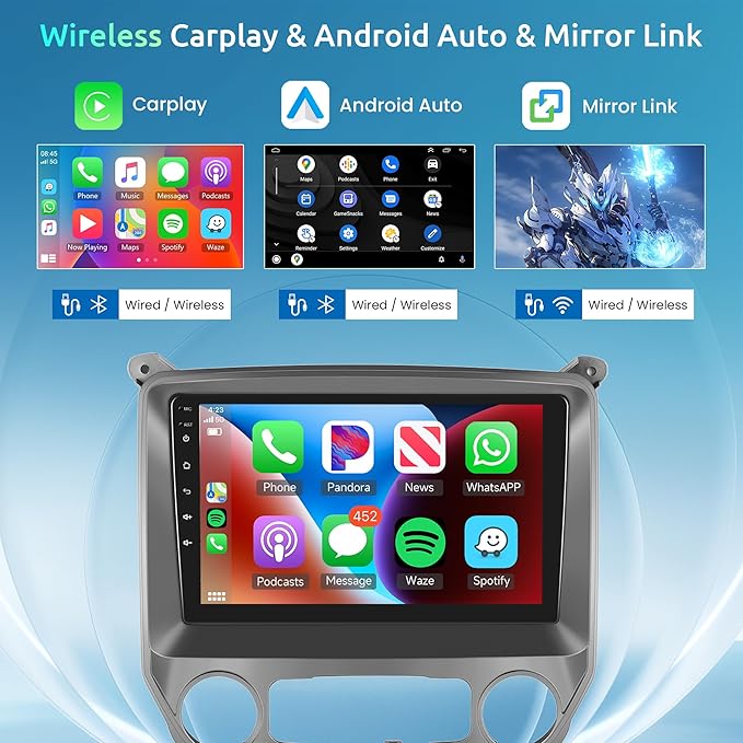 8 Core 6+128G Android Car Radio Stereo for Chevy Silverado/GMC Sierra 2014-2018 Wireless Carplay Android Auto, 10.1'' Touch Screen Head Unit Mirror Link WIFI GPS Bluetooth FM/RDS DSP Backup Camera SWC