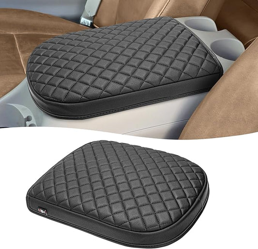 Center Console Armrest Cover for 2001 2002 2003 F150 King Ranch, Crew Cab XLT, Lariat, Vinyl Leather, Arm Rest Lid Protector Cushion Pad, Anti-scratch, Black (Fits Bucket Seat Console Only)