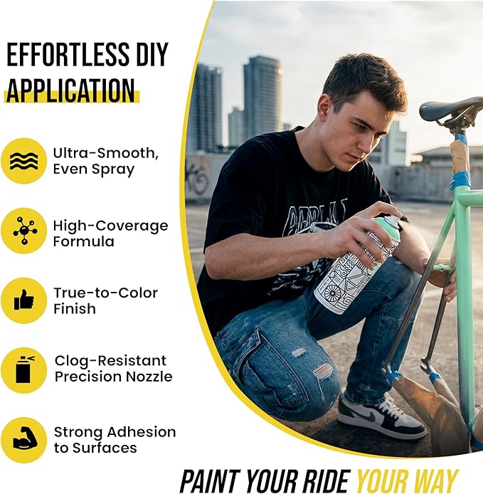 Spray.Bike Spray Paint | Designed Mainly for Bicycles | Multi-Use Acrylic Spray Paint for Metal, Plastic | High Coverage Bike Paint, 400ml, Gray's Inn