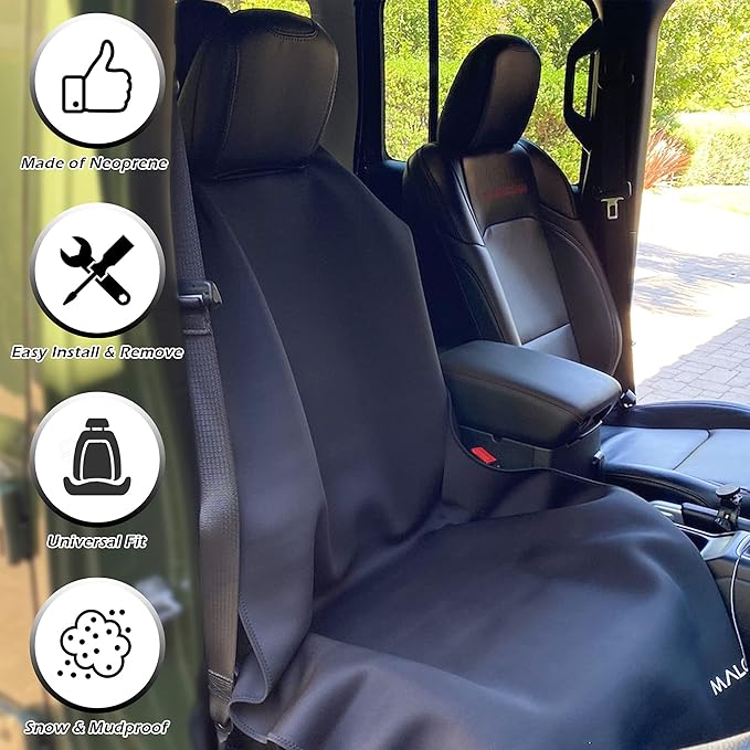Malo’o SeatGuard Waterproof Car Seat Cover, Neoprene Universal Seat Protector for Trucks and Cars, Heavy Duty Seat Cover for Sports Gear, Dogs and Wet Clothing, Hawaiian