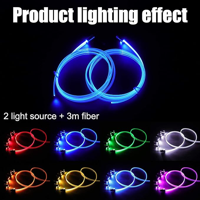 USB Car Ambient Lighting Optic Fiber 64 Colors Music Sound Active with APP Control Car Decorative Atmosphere Lighting Kit DC 12V 1W 3m with QC 3.0 car Charger