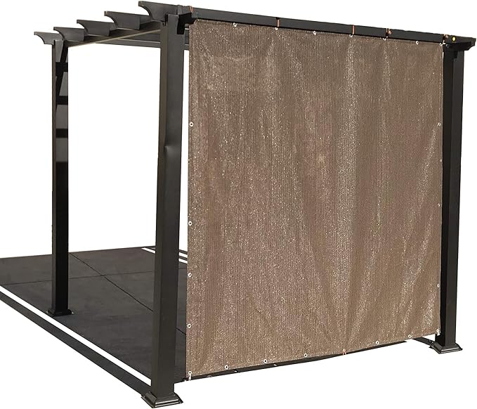 Alion Home Sun Shade Privacy Panel with Grommets and Hems on 4 Sides for Patio, Awning, Window, Pergola or Gazebo - Mocha Brown (8' x 14')