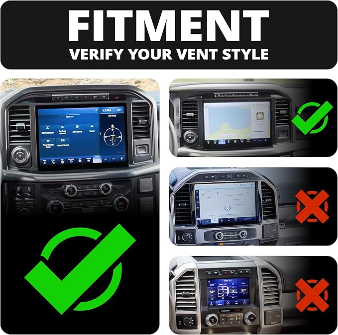 Tackform Link Vent Mount Magnetic Phone Holder - Compatible with 2021-2025 Ford F150 & Raptor, 2023-2025 Ford Super Duty | Aluminum | 2" Arm | Blue | (NOT MAGSAFE Compatible)