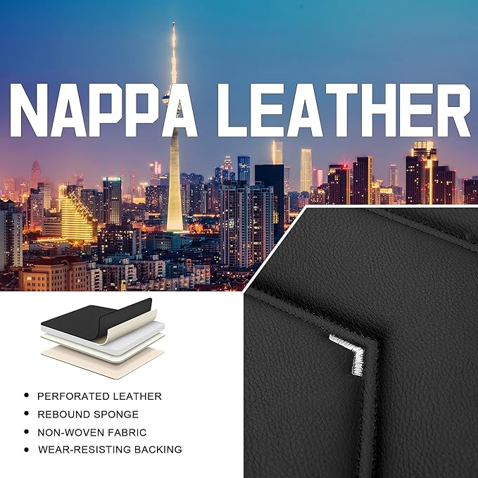 CTDS Car Seat Covers for Nissan Altima 2001-2026, Stylish Sport Seat Cover, Premium Nappa Leather Car Seat Cover. Automobile Seat Covers Sets.(Standard 2 Seats/Black White)
