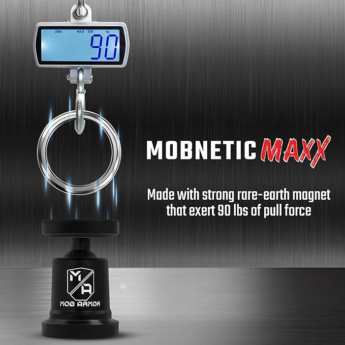 Mob Armor MobNetic Maxx - USA Assembled Magnetic Phone Holder for Car, Magnetic Car Phone Mount, 90-Degree Tilt, 360-Degree Rotation, Aluminum Metal, Compatible with iPhone & Android - Multicolor