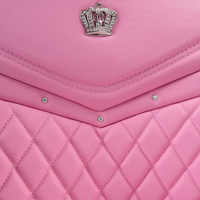 Flying Banner car seat Covers seat Cushions Luxe Fit Faux Leather Easy Installation Vehicles Non Slip Premium (Solid Pink, Full Set)
