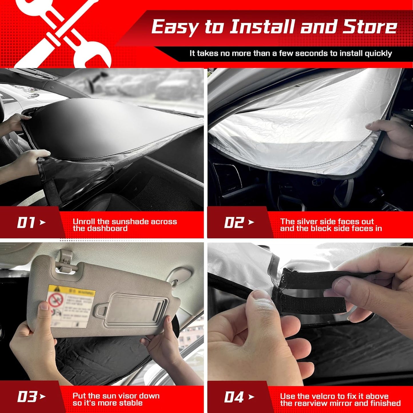ARISMOTOR Windshield Sun Shade for Honda Prologue EV 2024-2025 2026, Custom Fit Foldable Front Window Sunshade Sun Visor Protector, Block UV Rays Keep Your Car Cooler