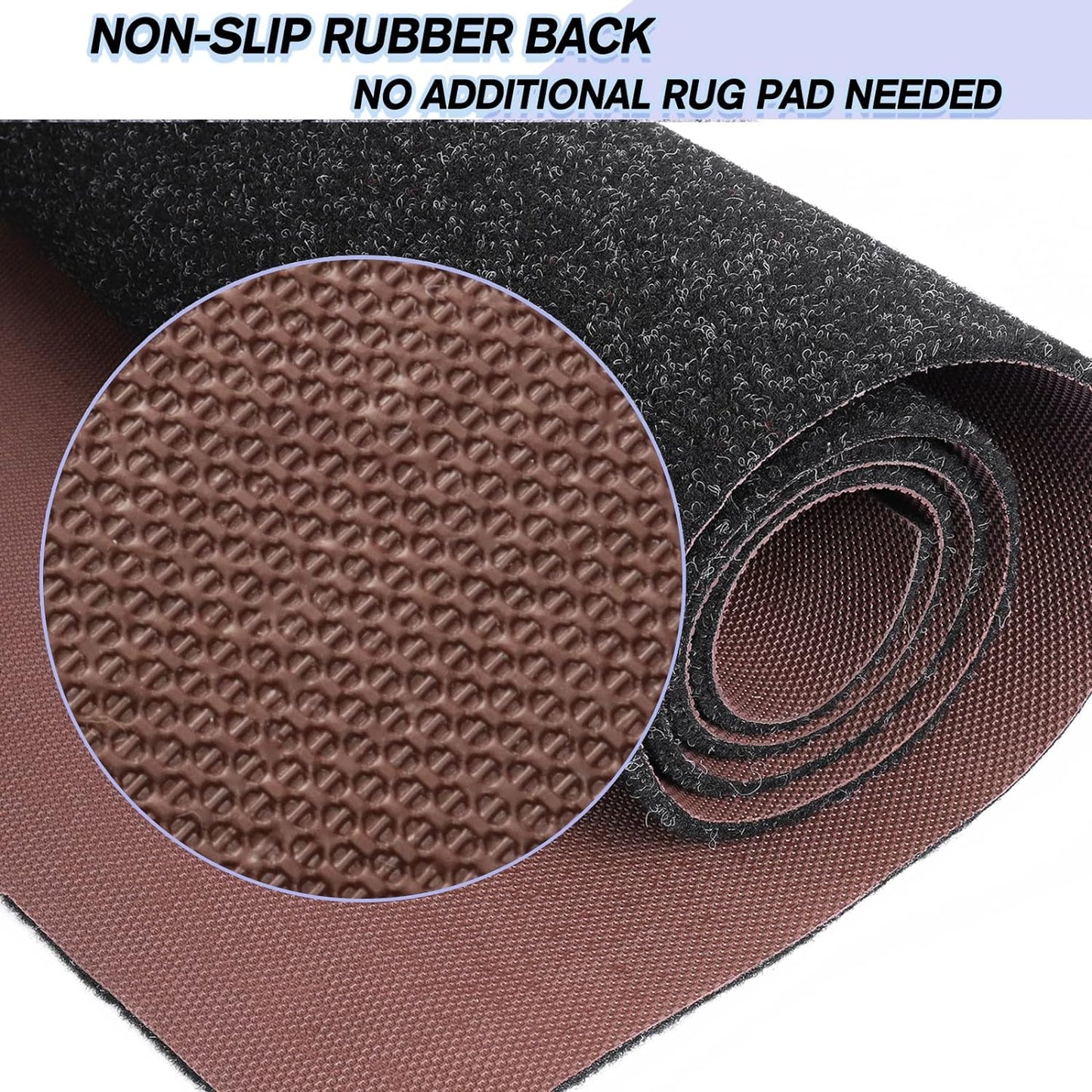 Custom Size Backed Non-Slip Area Rugs Runner, Easy Clean, Waterproof Runner Rugs for Hallway Entryway, Kitchen, Laundry, 3FT x 26FT, Black