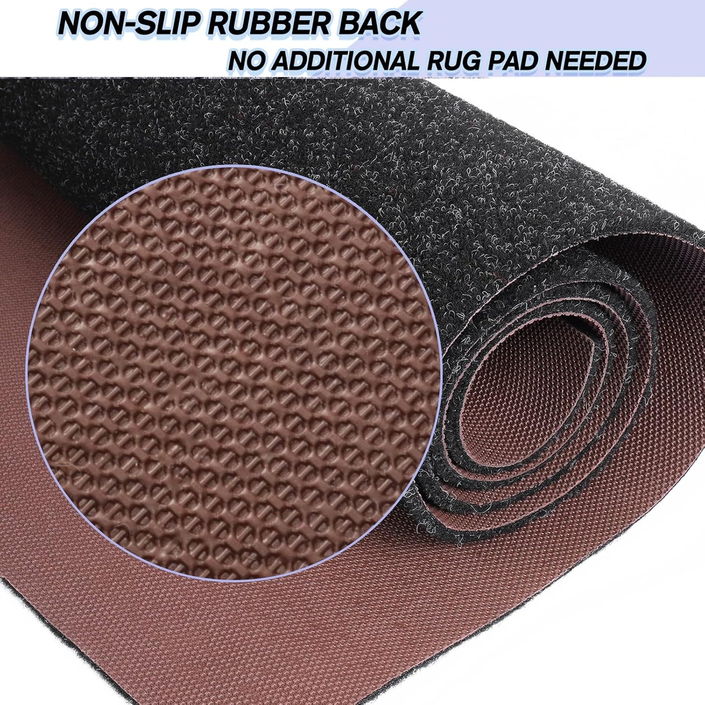 Custom Size Backed Non-Slip Area Rugs Runner, Easy Clean, Waterproof Runner Rugs for Hallway Entryway, Kitchen, Laundry, 2FT x 82FT, Black
