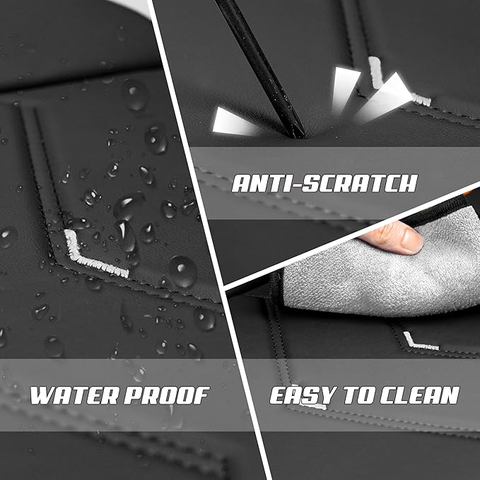 Car Seat Covers Fit for Toyota rav4 2000-2026, Stylish Sport Seat Covers, Waterproof Wear-Resistant Premium Nappa Leather Car Seat Cover.(2 Pcs Front with Pillow/Black White)