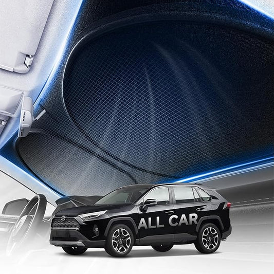 [Upgrade] DooGooCoo Windshield Sun Shade - Small, Sunshade for Car Windshield [Heat Shield & UV Block] Car Sun Shade Protect Interior & Keep Car Cooler Foldable Front Windshield Shade (57x29 Inches)