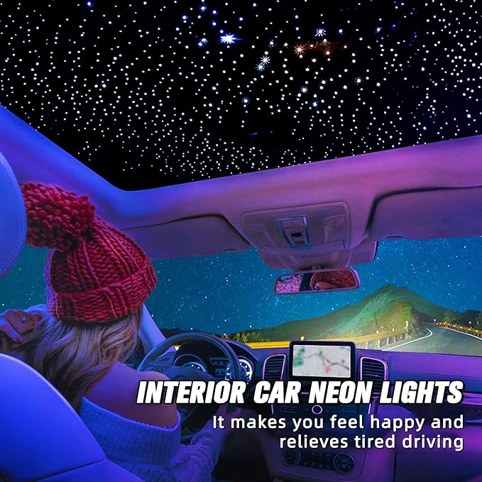 16W Starlight Headliner Kit, Star Lights for Car Roof&Home Decoration, Fiber Cable 550pcs*0.03in*13.1ft RGBW Star Light Headliner with Bluetooth APP/Remote Control/Music Mode