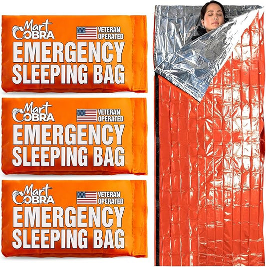 Emergency Sleeping Bag for Survival Gear and Supplies Life Bivy Sack Waterproof Mylar Emergency Blankets for Survival Kit Car Camping Gear Hiking Tac Bivvy Go Bags Supplies Sleep Sacks Shelter