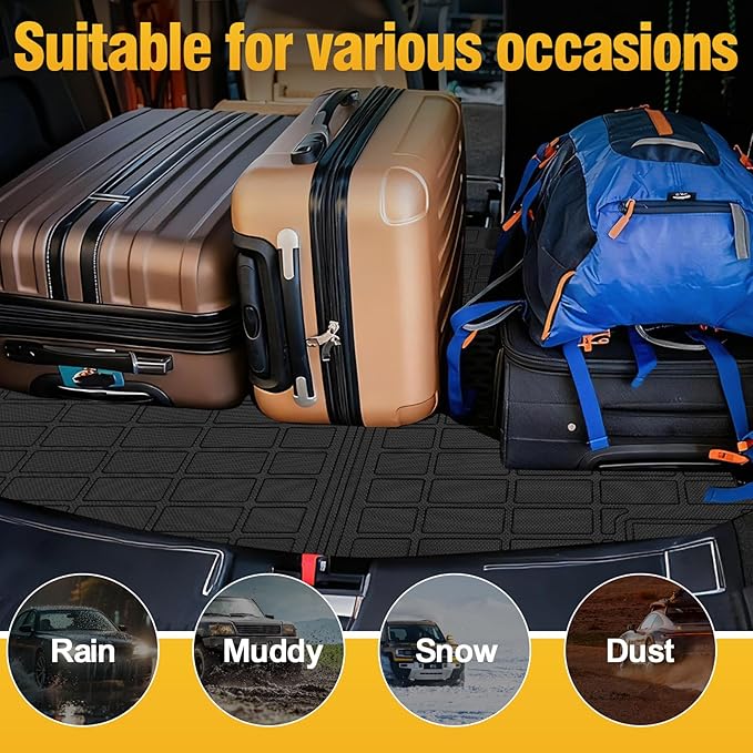 Trunk Liner Cargo Liners for 2018-2023 Hyundai Kona and 2019-2023 Kona Electric Rear Trunk Floor Mats 3D Boot Tray All-Weather TPE Black