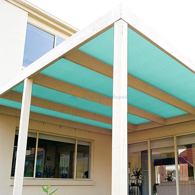 TANG Sun Shade Fabric Roll 8'x101' Shade Cloth for Garden Turquoise Green HDPE Mesh Shading Pergola Cover Replacement Canopy, 95% Blockage Sunshades for Outdoor Patio Backyard Plant