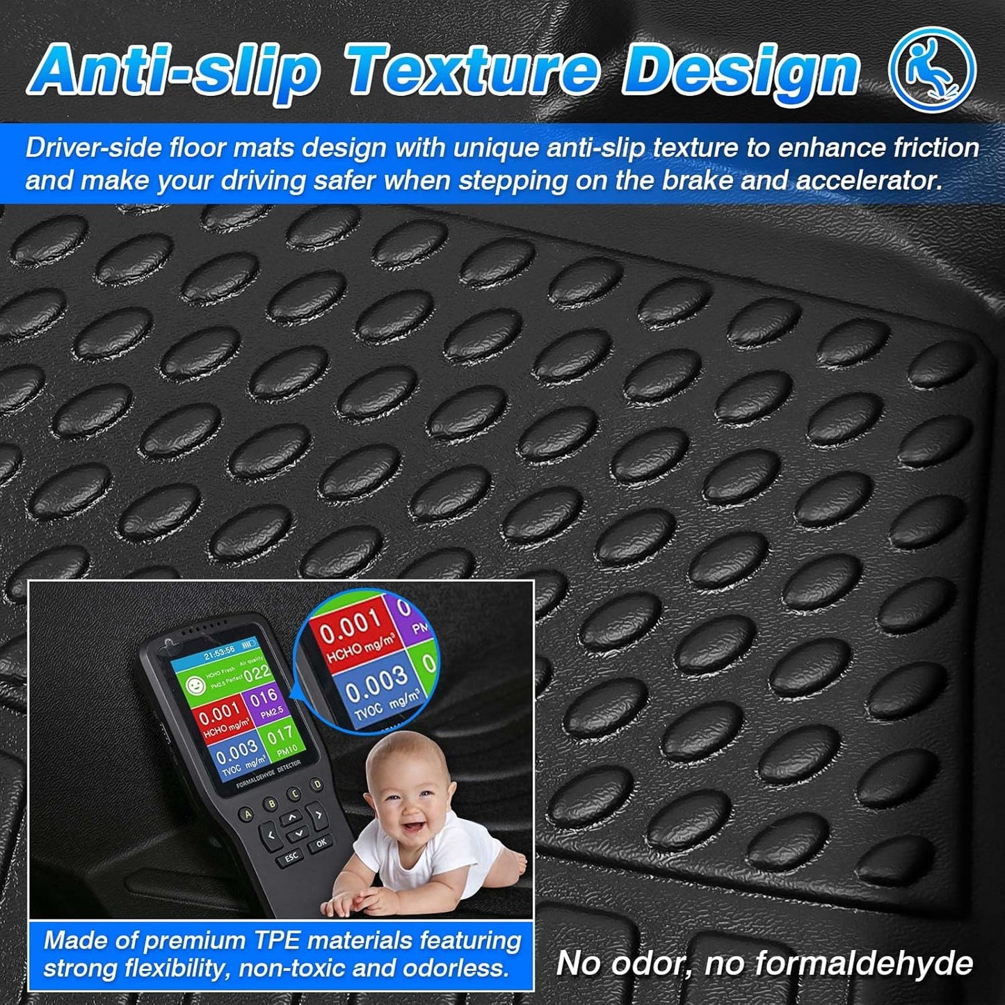 Floor Mats for Ford Escape (Hybrid/Plug-in Hybrid) 2020-2025 2026, All Weather Floor Liner for Escape Accessories Heavy Duty Waterproof