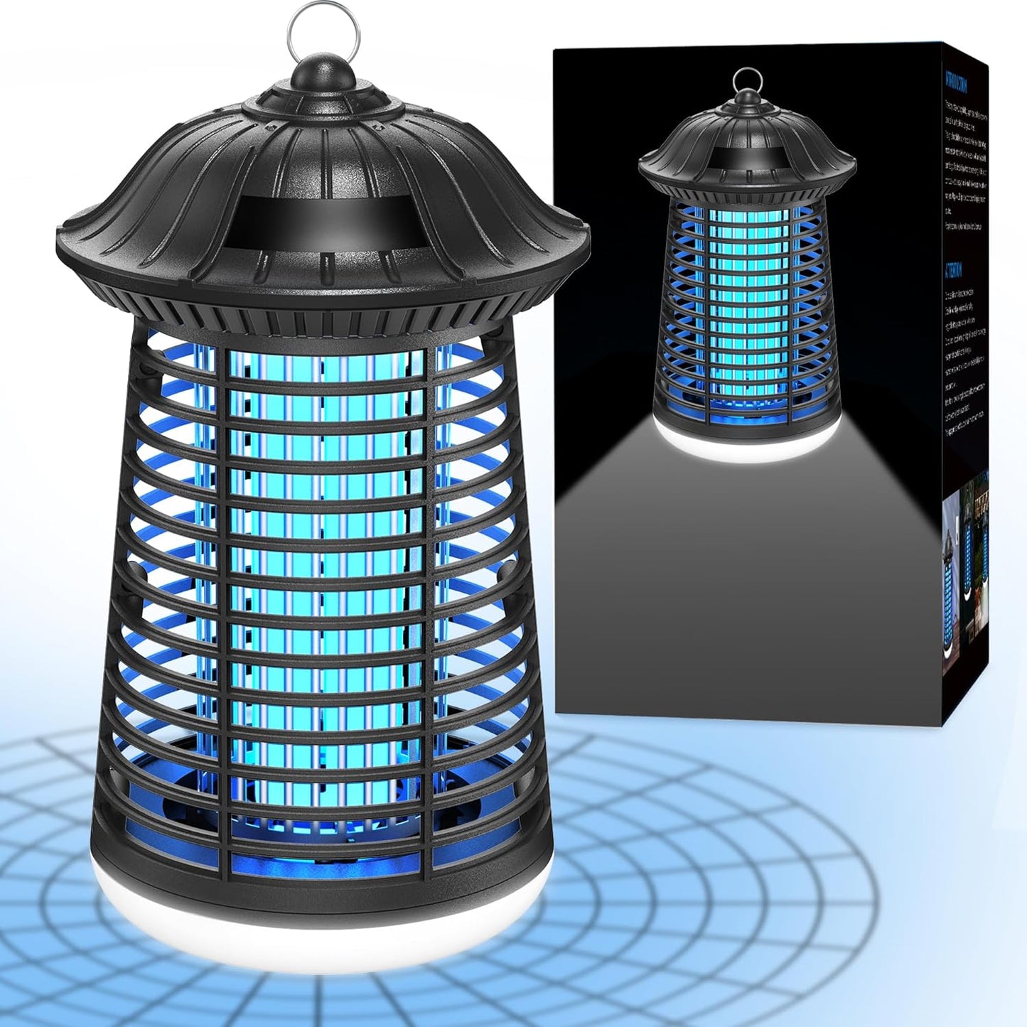 Bug Zapper Outdoor Indoor, 4200V Electric Mosquito Zapper Outdoor with LED Light, Electric Fly Zapper, Fly Traps, ABS Plastic, Plug in Mosquito Killer for Patio, Yard, Garden, Home
