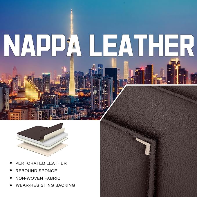 CTDS Car Seat Covers for Mazda CX-5 CX-3 CX-7 CX-9 CX-50 CX-30 CX-70 CX-90 2007-2026, Stylish Sport Seat Cover, Premium Nappa Leather Car Seat Cover.(Luxury 2 Seats/Coffee Color)