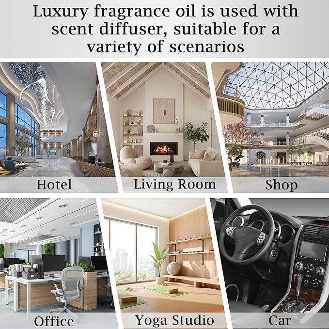 Luxury Hotel Scent Escapade Oil Diffuser Refill Kit | Long Lasting Essential Oil for Large Room,HVAC & Car Waterless Fragrance Diffusers| Nanotech Formula| Spa Calming Aromatherapy Oil (20ml/0.7FL oz)