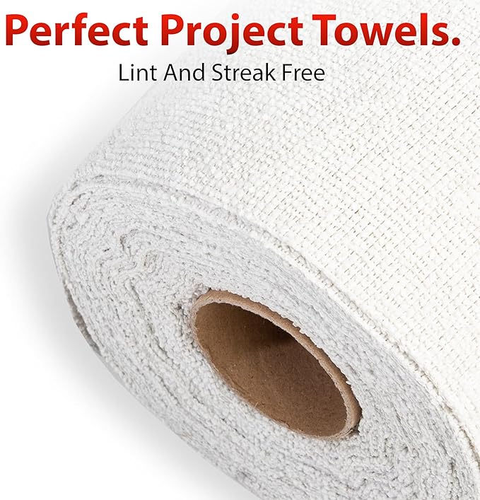 Adam's Polishes Microfiber Towel Roll - 120 Tear-Away Reusable All Purpose Towels (4-Pack, 30 Sheets Per Roll) - 12 x 12 Soft All Purpose Shop Microfiber Cleaning Cloths