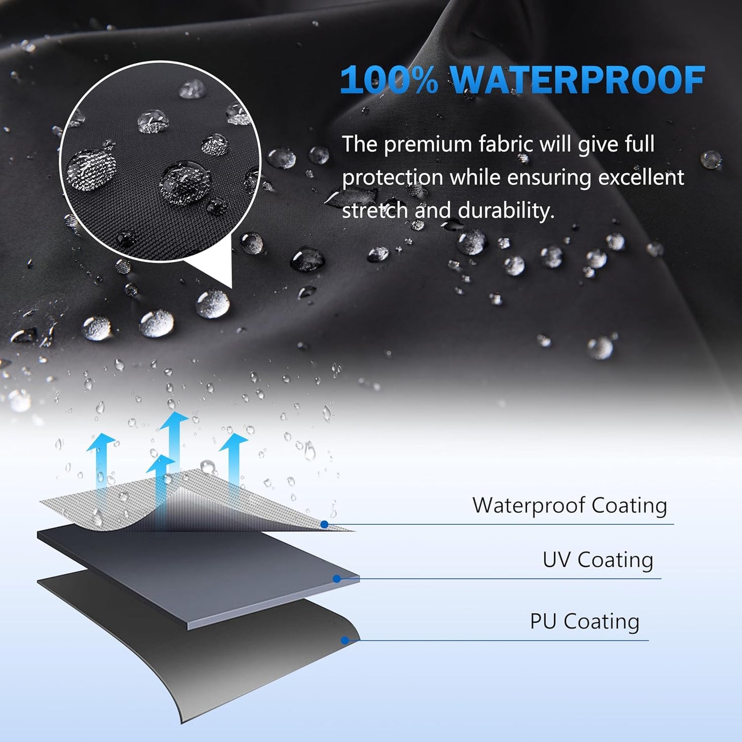 MORNYRAY ATV Cover Waterproof Heavy Duty Universal Quad Cover Outdoor Storage Cover 4 Wheeler UV Protection for Polaris Yamaha Honda Suzuki Kawasaki (Black, A2-82.7''L x 47.2''W x 45.2''H)