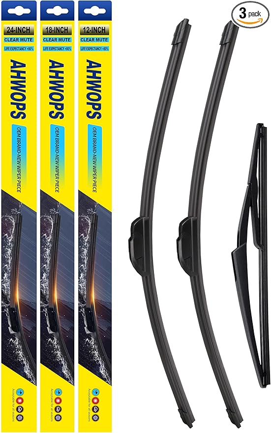 3 Wiper Front and Rear Wiper Blades for Kia Sportage 2011 2012 2013 2014 2015 2016, OE Original Style (24″/18″ Front/12″ Rear) For My Car