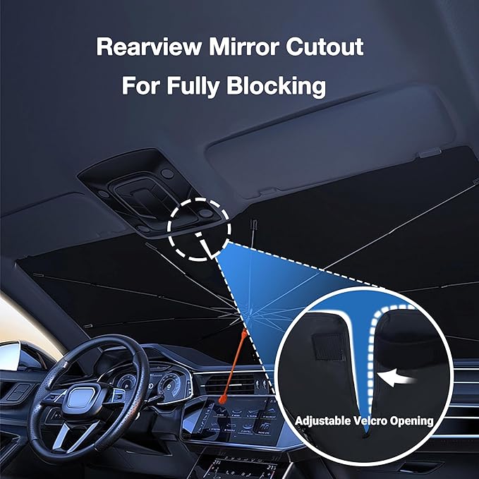 CHILL·TEK Funny Animal Car Windshield Sun Shade Umbrella, Funny Turtles Car Sun Shade Umbrella, Block UV Rays Heat Foldable Windshield Umbrella Sun Visor Protector - Keep Vehicle Cool for Cars SUV