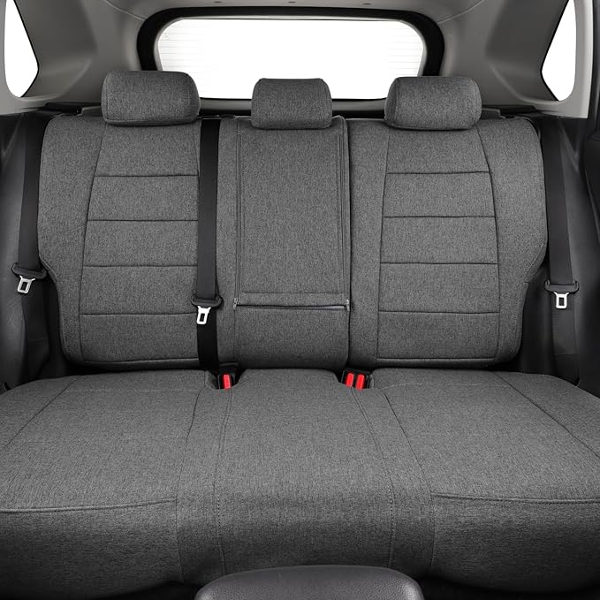 coverdream Cloth Seat Covers Full Set for 2019-2024 2025 Toyota RAV4 LE,XLE,XLE Premium,Limited,Fullly Covered,UV-Resistant,Breathable Polyester Car Seat Protector SUV Seat Cushion(Gray)