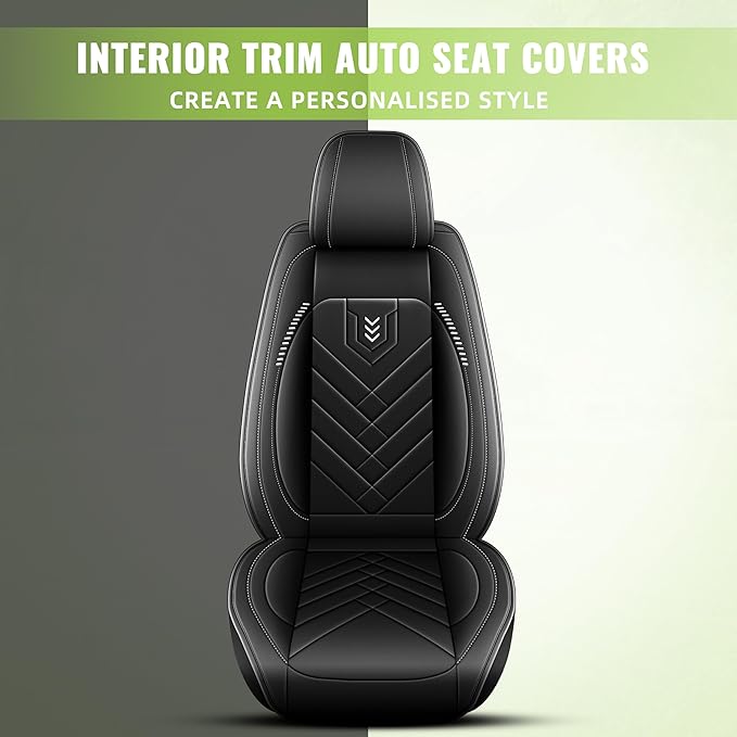 AOMSAZTO Car Seat Covers Fit for Subaru Crosstrek 2016-2025 2026 Premium Front Seat Covers Waterproof Leather Automotive Seat Covers Compatible with Airbag (2 Seats,Black)