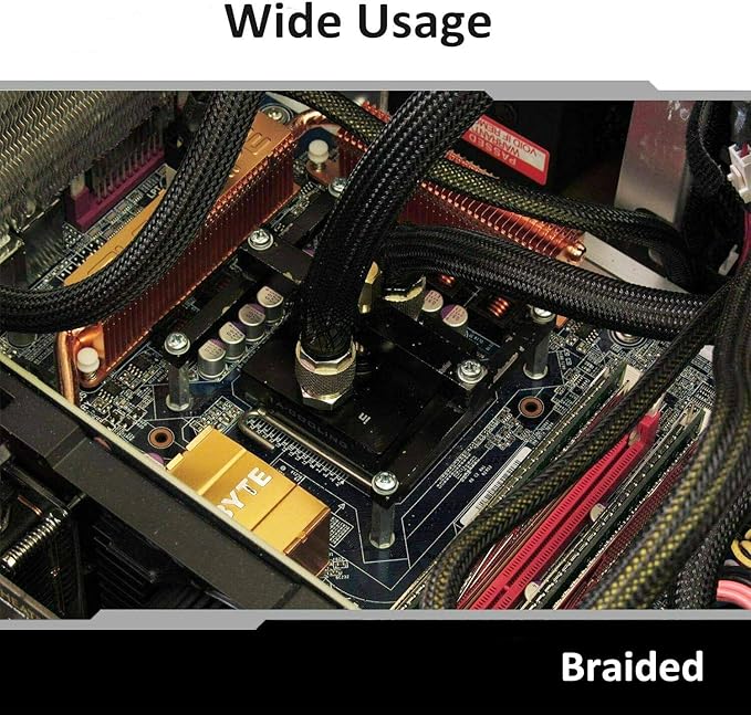 25ft - 1/8 Inch Cable Management Sleeve Protector,Wire Loom PET Expandable Wire Sleeving for Office TV Computer Home Theater Engine Bay Cord Organizer,Protect Cables from Pet Cat Dog Chewing,Black