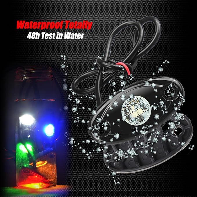 6 Pods LED Rock Lights, Ampper Waterproof LED Neon Underglow Light for Car Truck ATV UTV SUV Offroad Boat Underbody Glow Trail Rig Lamp (Red)