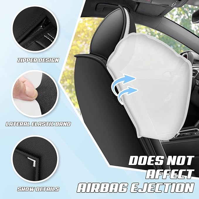 Car Seat Covers Fit for Infiniti g37 2000-2026, Stylish Sport Seat Covers, Waterproof Wear-Resistant Premium Nappa Leather Car Seat Cover.(Full Set with Pillow/Black White)