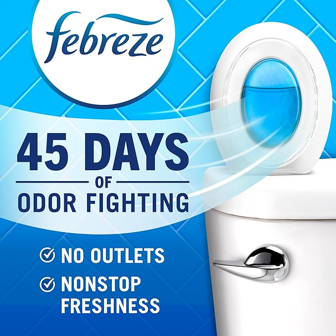 Febreze Bathroom Air Freshener, Odor-Fighting, Plug In Alternative, Air Fresheners for Small Spaces in Home, Bathroom, Kitchen, & Closet, Pet & Litter Box Odor Fighter, Hawaiian Aloha Scent, 4ct