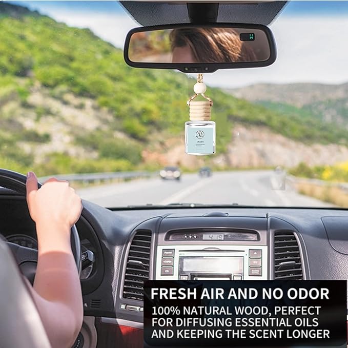 2Pack Ocean Breeze Scented Automotive Air Freshener Set, Car Accessories Decoration Hanging Scented Car Diffuser for Men Women Best Gifts