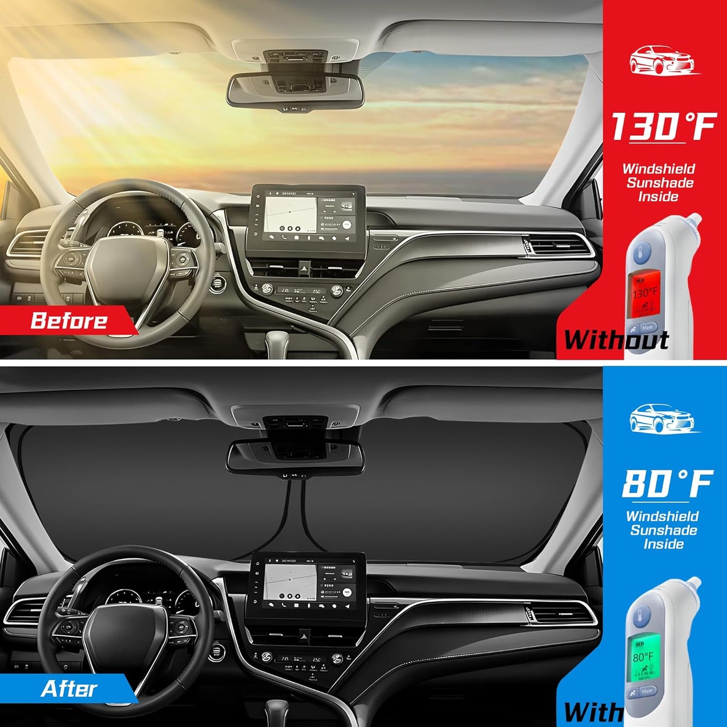ARISMOTOR Windshield Sun Shade for Chevrolet Chevy Colorado 2023-2025 2026, Custom Fit Foldable Front Window Sunshade Sun Visor Protector, Block UV Rays Keep Your Car Cooler