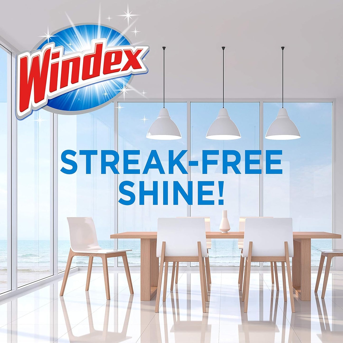 Windex Glass and Surface Ammonia-Free Pre-Moistened Wipes, Crystal Rain Fresh Scent, 25 Count (Pack of 2)