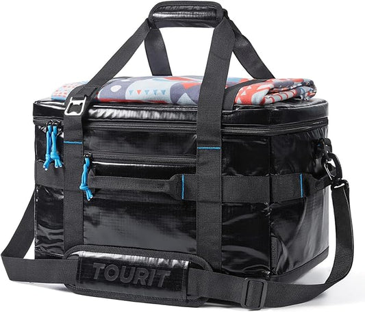 TOURIT Soft Sided Cooler Bag Insulated 48/60 Cans, Large Collapsible & Leakproof Ice Chest for Picnic, Beach, Camping, Travel