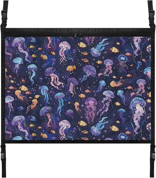 NDISTIN Jellyfish Car Ceiling Cargo Net Pocket Adjustable Cargo Net for Inside Car Roof Elastic Car Roof Storage Bag Car Ceiling Storage Accessories for Long Road Trip Travel