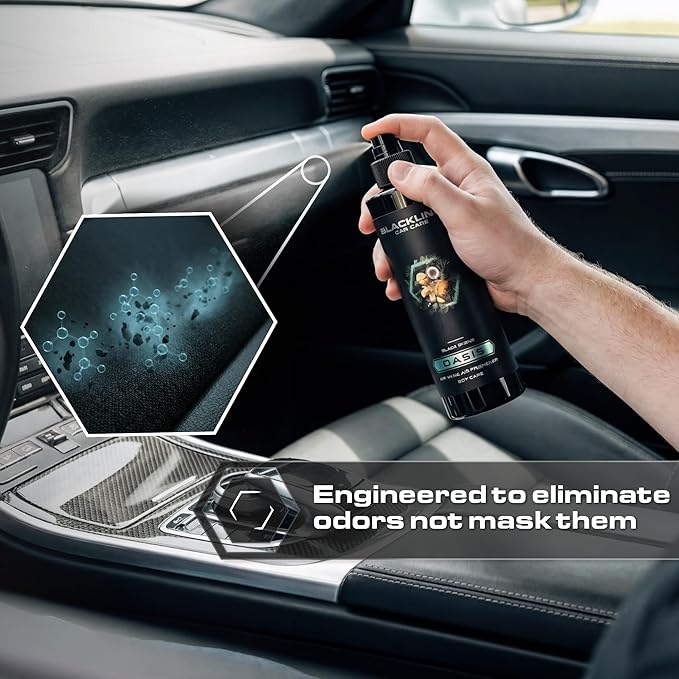 Blackline Car Care - Ocean Breeze Car Air Freshener, Long-Lasting, Oder Eliminator, for Cars, Trucks, SUV, or Home Use - 8 fl OZ - Scent Spray