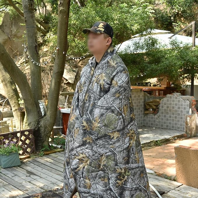 Military Poncho Liner 55”x 79” Camping Blanket Insulation Compact Waterproof for Travel Stadium Outdoor Camping