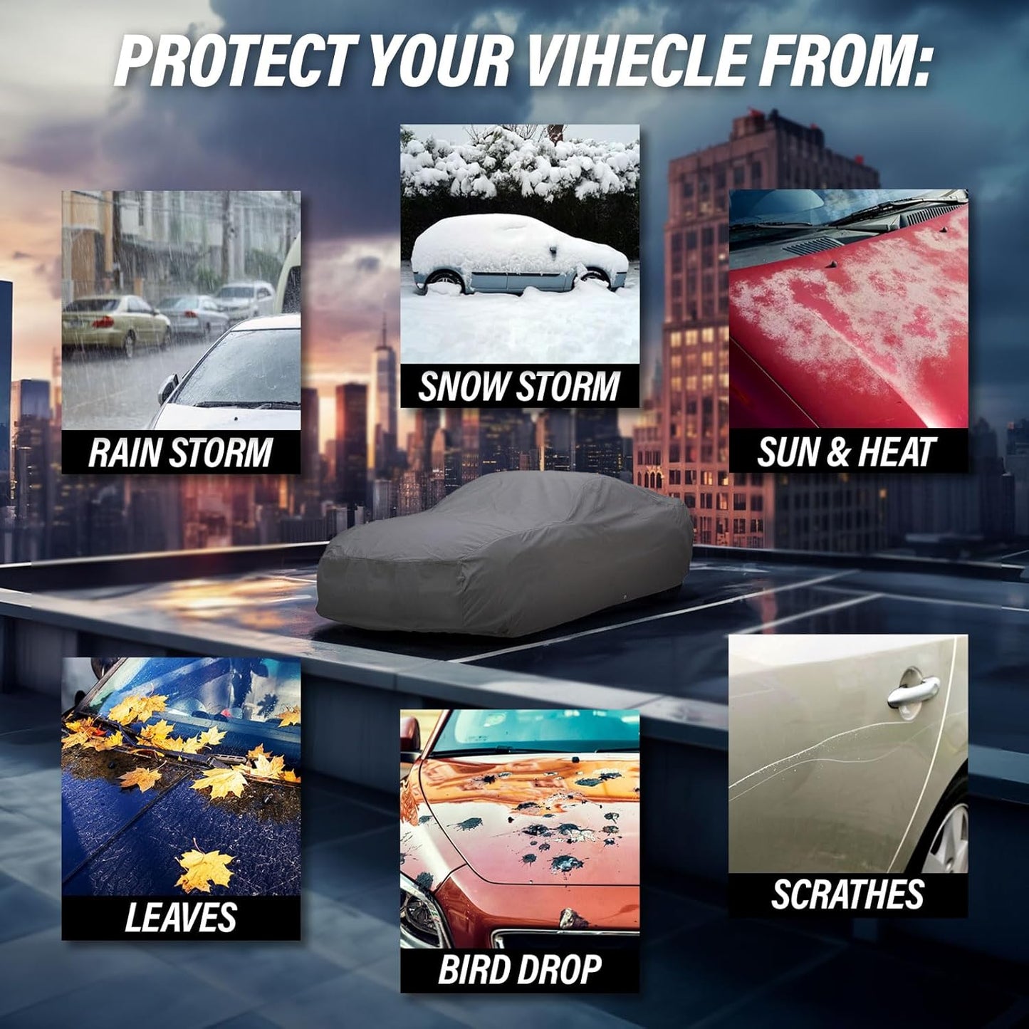 5 Layer Full Car Cover - Semi Custom Fit for K5 Blazer | All-Weather Protection: Waterproof, Dustproof, Windproof, UV-Resistant | Includes Accessories
