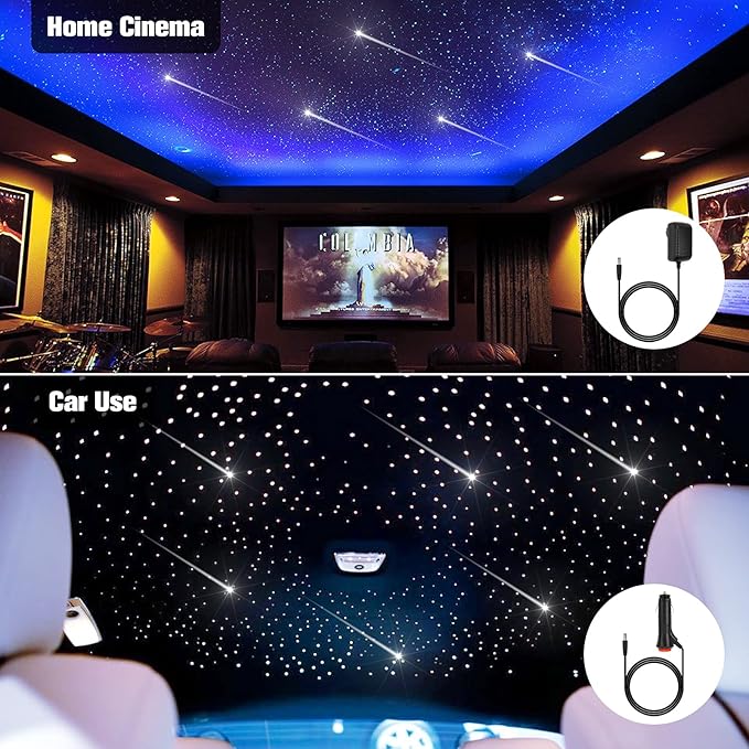 CHINLY Starlight Headliner Kit - Star Lights for Car Ceiling, 500pcs Fiber Optic Lights (0.03in+0.04in+0.06in) 13.1ft
