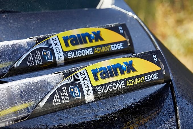 Rain-X Silicone AdvantEdge Wiper Blade 19" Windshield Wiper Blades Replacement, All-Weather Performance Lasts 2X Longer, Premium Beam, Installock Adapter for Easy Fit (Pack of 1)