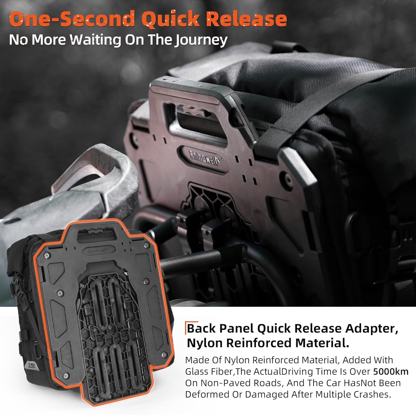 Rhinowalk Motorcycle Saddlebag 35L Waterproof, Quick Release Motorbike Side Bag, Universal Fit Motorcycle Side Bag (1-Piece)