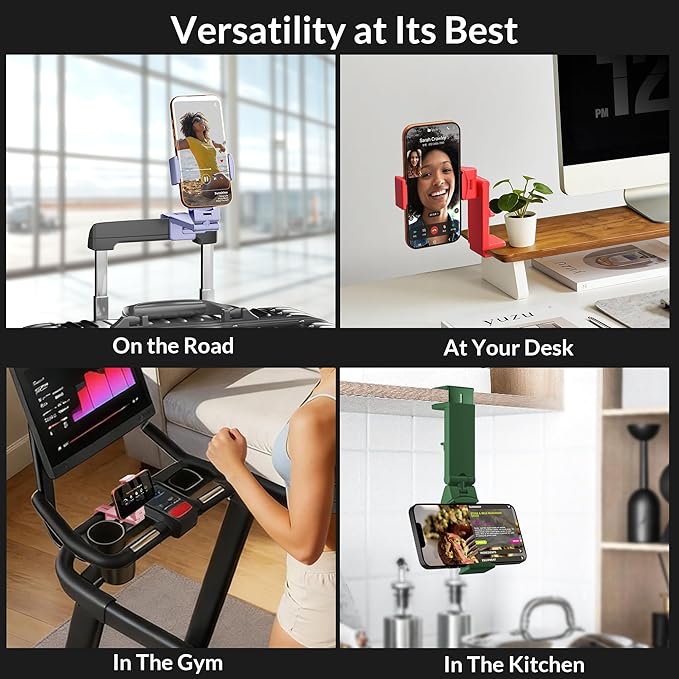 Perilogics Universal in Flight Airplane Phone Holder Mount. Hands Free Viewing with Multi-Directional Dual 360 Degree Rotation. Pocket Size Must Have Airplane Travel Essential Accessory for Flying