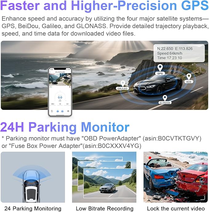 mangoal STARVIS 2 Front 4K HDR Dash Cam IMX678, Custom Fit for Ford F150 2018-2026 F250/F350 Super Duty 2020-2026(Model A), 5GHz WiFi, GPS, 64GB Card