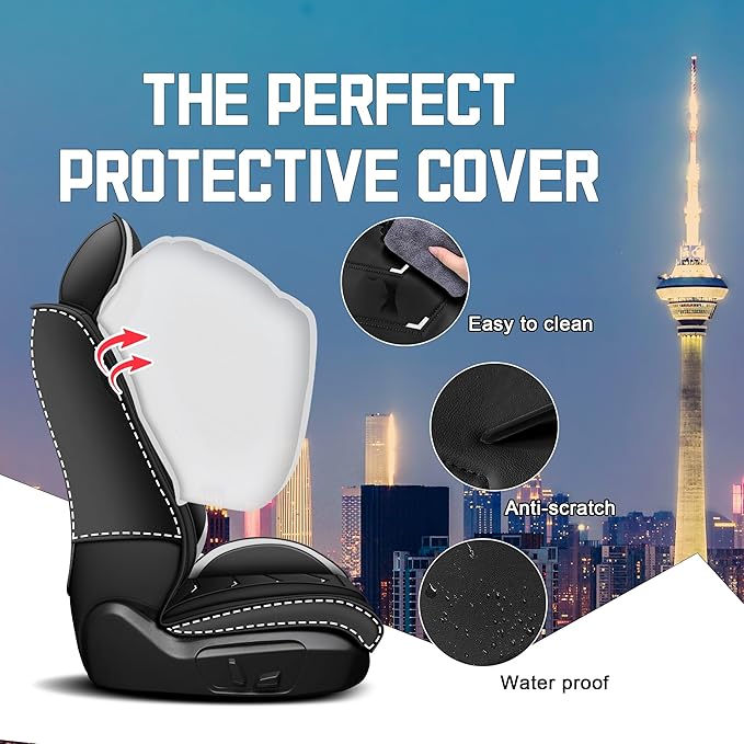 CTDS Car Seat Covers for Chevy Malibu 2000-2026, Stylish Sport Seat Cover, Premium Nappa Leather Car Seat Cover. Automobile Seat Covers Sets.(Standard 2 Seats/Black White)
