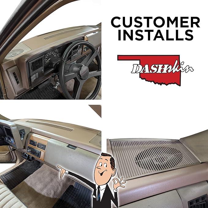 DashSkin Dash Cover Compatible 1988-1994 C1500 C2500 C3500 K1500 K2500 K3500 Silverado Sierra Tahoe Yukon Suburban in Dark Blue - Hard Molded Plastic Dashboard Cap